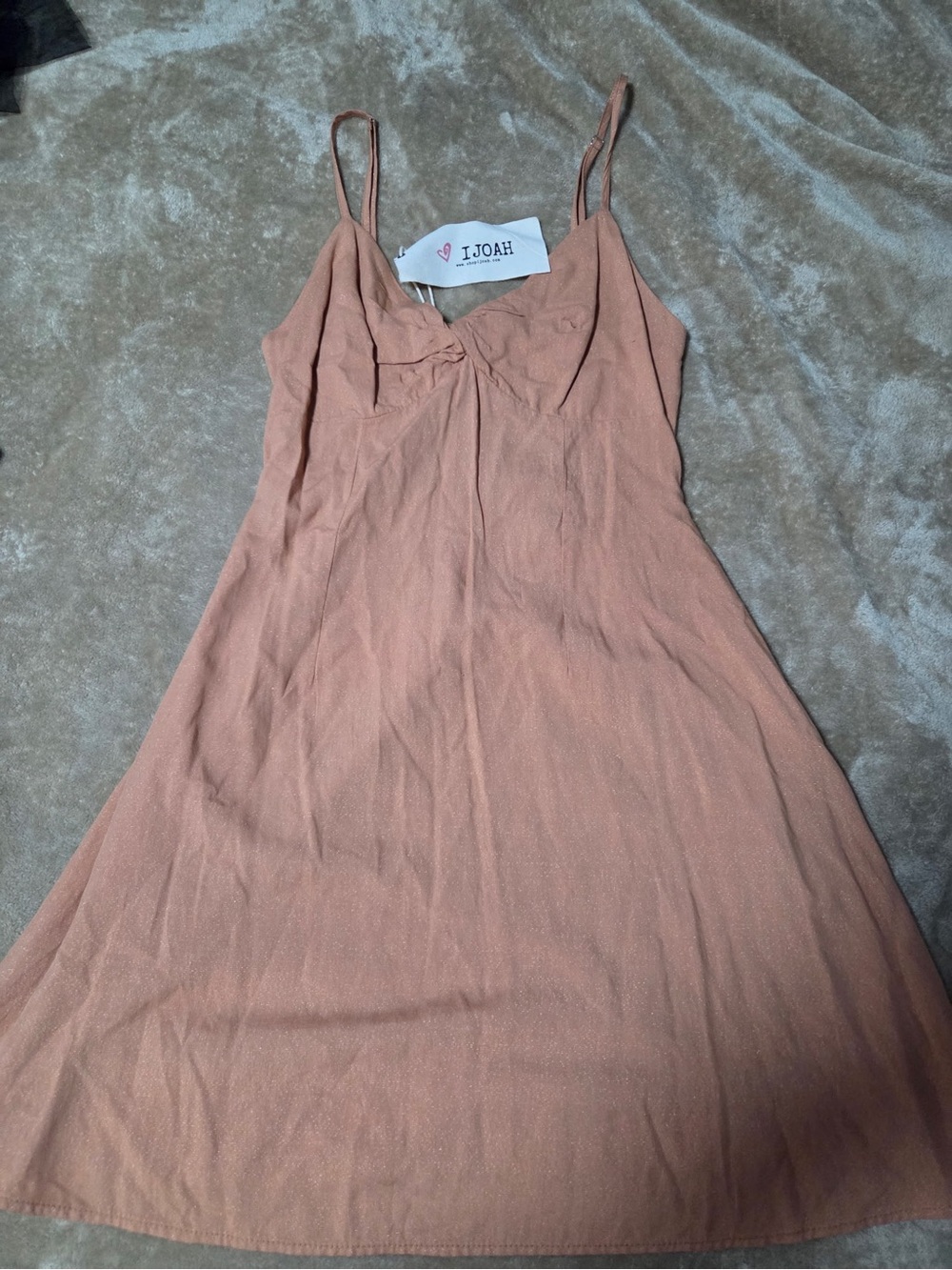 IJOAH Dusty Rose Mini Dress with Spaghetti Straps